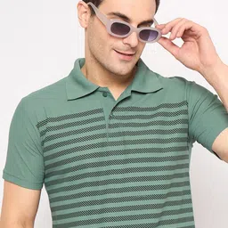 KASMA Men Striped Polo Collar Cotton T-shirt-picture-48