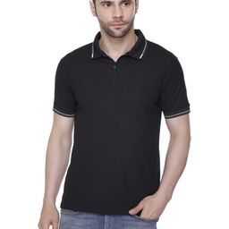 Colors and Blends Men Polo Collar Applique T-shirt-image-94