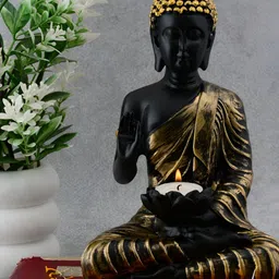 Zart Black Buddha Idol Showpiece-6