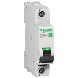 SCHNEIDER ELECTRIC Thermal Magnetic Circuit Breakers MCB, 1 POLE, 10A, 415VAC/60VDC, DIN RAIL, M9F22110-46