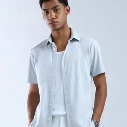 Flying Machine Men Classic Regular Fit Spread Collar Solid Cotton Casual Shirt-image-91