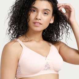 Rosaline by Zivame Cream-Coloured Lace Non-Wired Non Padded Everyday Bra-image-69