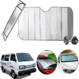 Auto Pearl F170 Dashboard Sun Shade Cover with Suction Cup for Maruti Suzuki Omni (Silver)-35