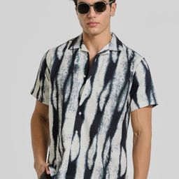 Snitch Men Smart Cuban Collar Dyed Casual Shirt-image-105