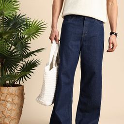 Mast & Harbour Men Smart Loose Pure Cotton Bootcut Jeans-picture-17