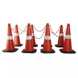 Ladwa Traffic Safety Cone with Night Reflective Strips Red, LDW-TRAFFICCONE-PK25 (Set of 25)-20