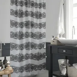ArtzFolio Black & White Printed Water Proof Shower Curtain-26