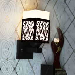 Gojeeva Black Wood Square Shaped Wall Lamp-picture-2