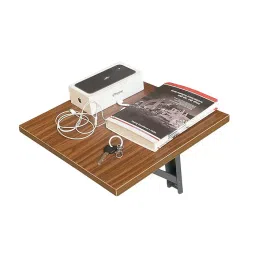 Folktail Engineered Wood Wall Mounted Table Brown Walnut Finish, FT13-17