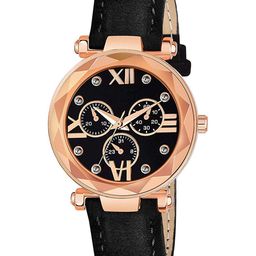 Gopal Shopcart Unisex Dial & Textured Straps Analogue Watch GR379RG Mina BLK Vel L-image-19