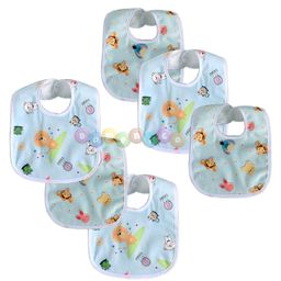 DOMENICO Feeding Bibs With Snap Button Closure Pack of 6 - Multicolour-12