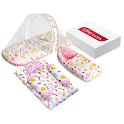 VParents Fruity Baby 4 Piece Bedding Set with Pillow and Bolsters Sleeping Bag and Bedding Set - Pink-picture-12