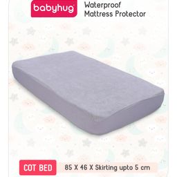 Babyhug Waterproof Mattress Protector Covers - Grey-image-31