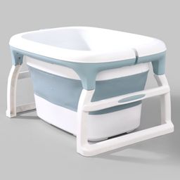 Folding Bath Tub with Drain Plug - Blue-25