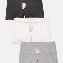 Mackly Pack Of 3 Unicorn Printed Boxer Briefs - Charcoal Grey White Grey Melange-image-58