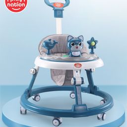 Play Nation Multifunctional 360 Degree Baby Walker with 2 level Height Adjustment & Musical Play Tray Cum Feeding Tray with Parent Handle-  Blue-18