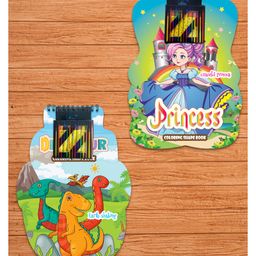 Dinosaur And Princess Coloring Shape Book for kids (Set Of 2)-21