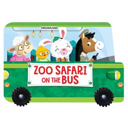 Zoo Safari on the Bus A Shaped Board book with Wheels  - English-11