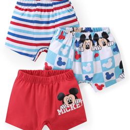 Babyhug Disney Single Jersey KnitBriefs with Striped & Mickey Mouse Print Pack of 3 - Multicolour-image-38