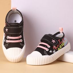 Cute Walk by Babyhug Casual Shoes with Velcro Closure Text Design - Black-image-31