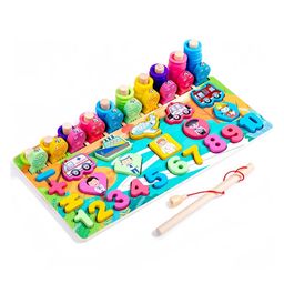 Urbane Chic Montessori Puzzle Early Education Wooden 5 In 1 Logarithmic Board  Multi-function Panel Mathematics Toys Gifts for Kids-MulticolorMathematics Toys Gifts for Kids-Multicolor-image-2