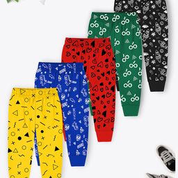 Trampoline Cotton Blend Pack Of 5 Space Theme & Hearts Printed Pajamas - Multi Colour-picture-17