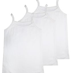 Kiddopanti Pack Of 3 Cotton Sleeveless Solid Tank Tops - White-image-57