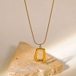 Estailo fashion Women Gold-Plated Square Pendants with Chains-image-103