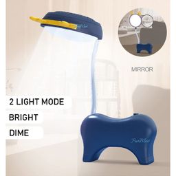 FunBlast Table Lamp Rechargeable Desk Lamp 360 Degree Rotation Goose Neck Lamp with Mirror - Blue image 2