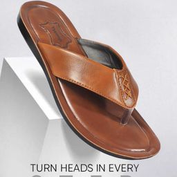 Trump Brown PU Flip Flops-picture-28
