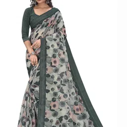 MIJAASHREE FASHION Grey Pure Linen Sarees-picture-21