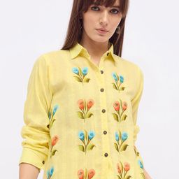 all about you Women Floral Print Cotton Shirt Style Top-image-82
