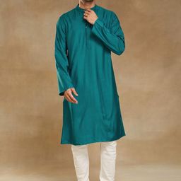 Fabindia Band Collar Slim Fit Straight Kurta-image-37