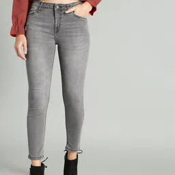 Roadster Women Grey Skinny Fit Mid-Rise Low Distress Stretchable Jeans-image-13