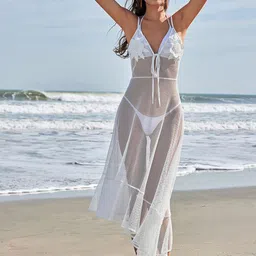 JC Mode Self-Design V-Neck Midi Cover Up Top-image-28