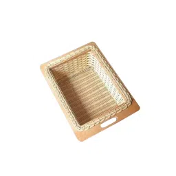 Dorset Wicker Basket With Wooden Runner Brown 450x500x150 mm Size, WB450PVC150-image-71