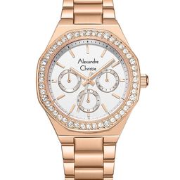 Alexandre Christie Women Embellished Dial & Stainless Steel Bracelet Style Straps Analogue Watch-38