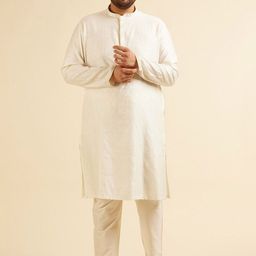 Manyavar Plus Size Ethnic Motifs Woven Design Regular Thread Work Kurta With Pyjama-35