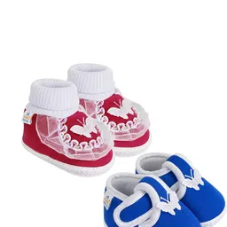 NESKA MODA 3 To 12 Months Baby Boys & Baby Girls Set of 2 Pair Combo Cute Cotton Butterfly Booties-81