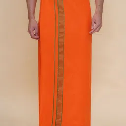 Sethukrishna Men Solid Cotton Dhoti with Border-45