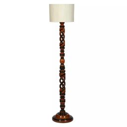 Tucasa NTU-49 B-22 Floor Lamp with Wood base (Beige)-image-102