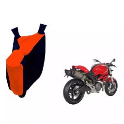 Auto Pearl Waterproof Two Wheeler Cover For Ducati Monster 795 (Orange & Blue)-image-25