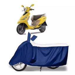 Auto Pearl Two Wheeler Cover for TVS Scooty Zest 110 BS6 - White, Blue-image-51