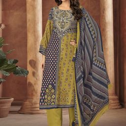 Stylee LIFESTYLE Floral Printed Pure Silk Unstitched Dress Material-image-24