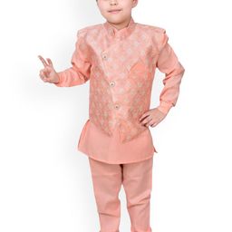 Little Needle Boys Regular Thread Work Kurta with Pyjamas-image-17