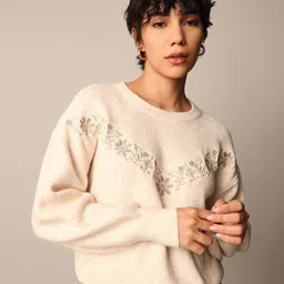 ONLY Women Embroidered Pullover with Embroidered Detail-image-34