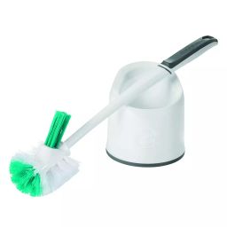 Scotch-Brite Premium Toilet Plastic Brush with Round Container Nylon Rubber White & Grey for Toilets, (Pack of 4)-21