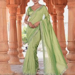 Sanwariya Silk Geometric Embellished Beads and Stones Silk Blend Saree-image-94