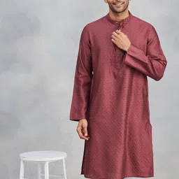 Fabindia Ethnic Motifs Printed Mandarin Collar Straight Kurta-image-26