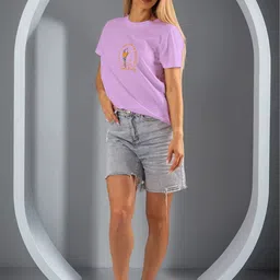 Moda Rapido Women Graphic Printed Round Neck T-shirt-picture-0